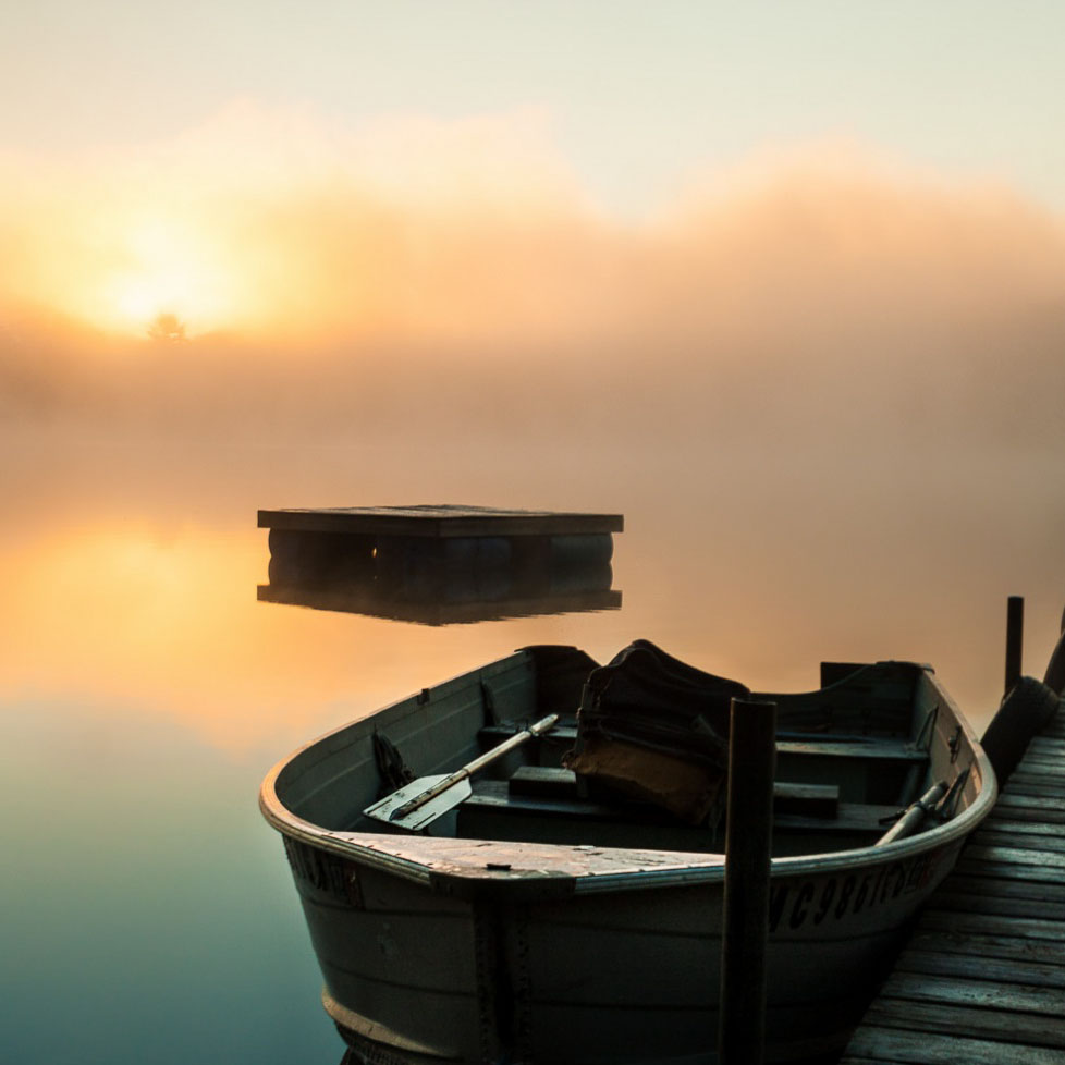 Sunrise, Heron Photos from Big Bass Lake, Michigan