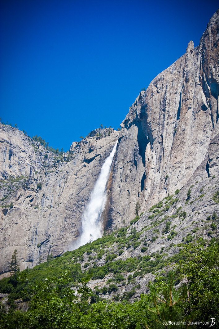  The most famous waterfall in Yosemite National Park. This image was captured near the start of the John Muir Trail at the Happy Isle Nature Center in Yosemite Valley. 