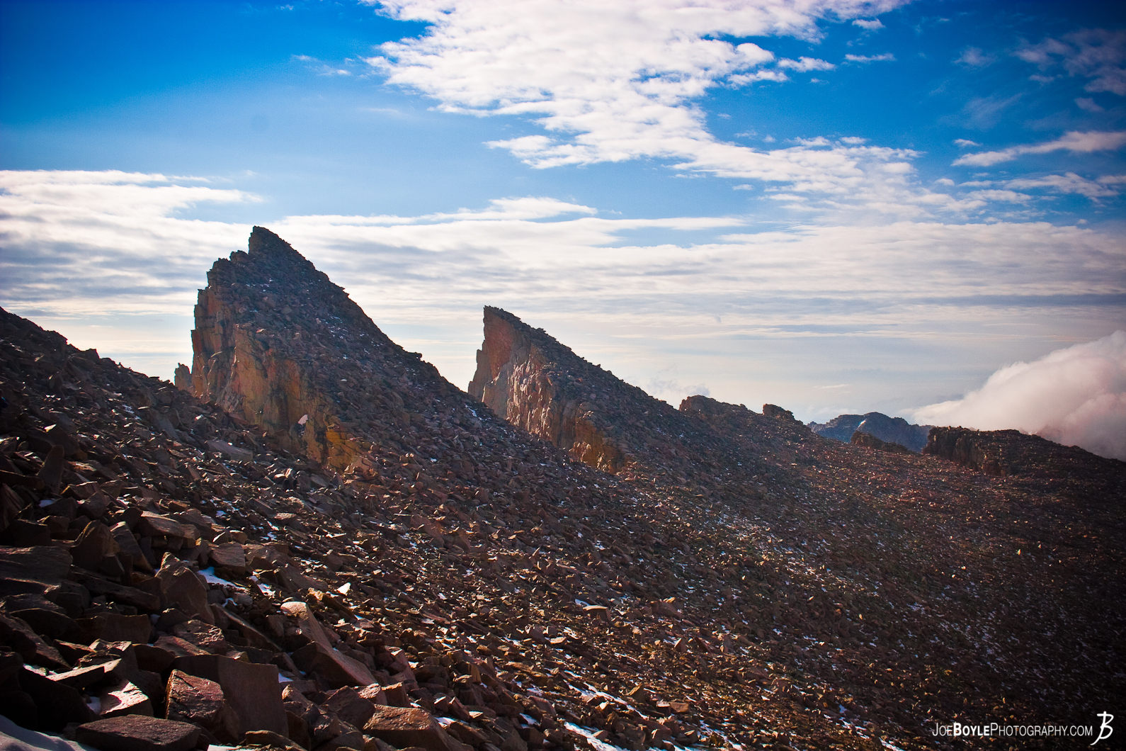  This is a photo coming down from Mt. Whitney. The iconic peaks piercing into the sky. 