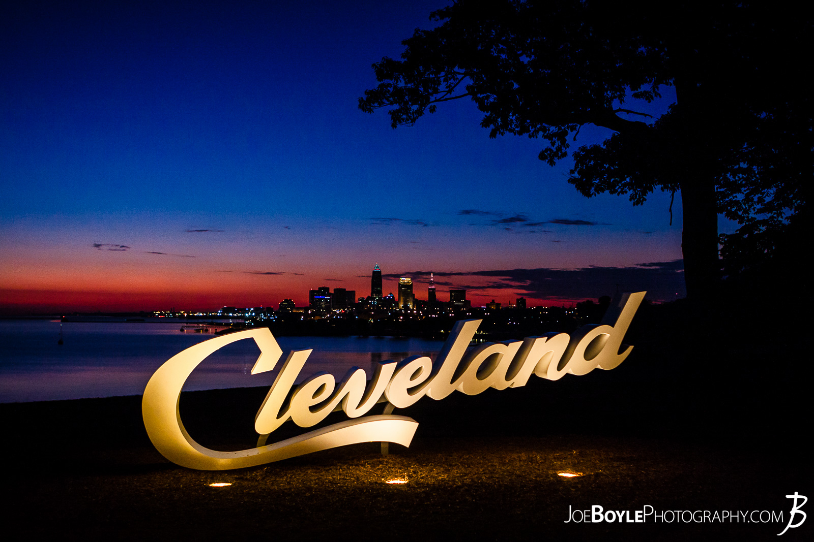  This photo is of the newly installed sign at Edgewater Park (The Upper Portion), right before sunrise. I love the colors during these twilight hours! This sign was installed shortly after the Cleveland Cavs won the championship! 