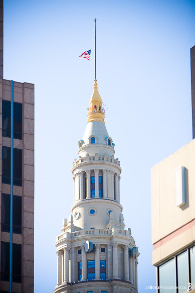 A close-up of the newly remodeled topmost section of the Terminal Tower. A close-up of the newly remodeled topmost section of the Terminal Tower.