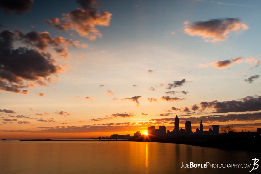 A beautiful Cleveland sunrise with the sun just peeking over the majestic Cleveland Skyline. A beautiful Cleveland sunrise with the sun just peeking over the majestic Cleveland Skyline.