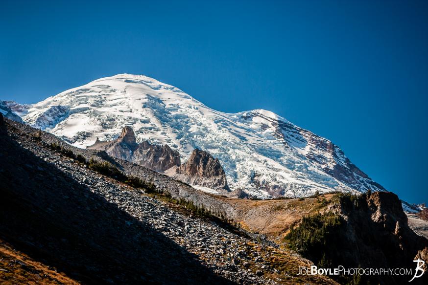 I took this photo of Mount Rainier on our approach to Panhandle Gap. There was a cold breeze and fresh snow on the ground.
