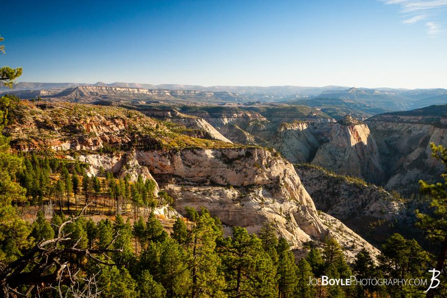 While hiking the West Rim Trail in Zion National Park my hiking buddy and I were able to see some canyons in the early morning light. This is a photo of some of the canyons and valleys along our way!
